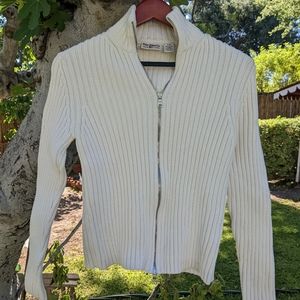 Off-White Sweater Jacket by Ralph Lauren (L)
